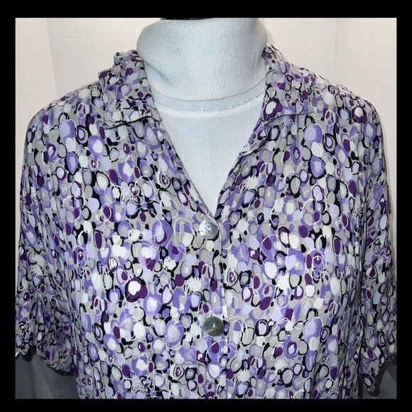 Clio II Multicolored Blouse size 2x button down - Picture 2 of 9